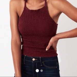 Hollister smocked high neck tank top